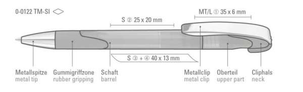 Uma Druckkugelschreiber Look Grip Transparent M SI