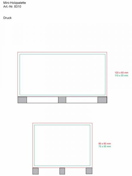 Zettelblock Mini-Holzpalette mit 4c-Digitaldruck