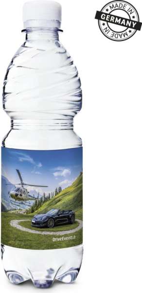 500 ml PromoWater - Mineralwasser, still, hergestellt in Deutschland - Folien-Etikett