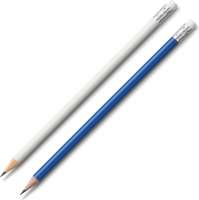 Bleistifte weiß oder blau mit Radiertip