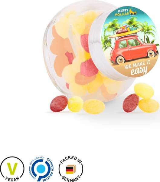 Bonbonglas Mini Etikett, Mini Frucht Mix Bonbon, Micro