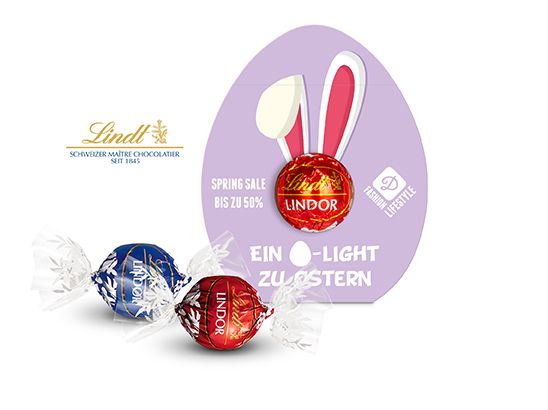 Lindt Lindor Werbekartonage Osterei inkl. 4c Druck