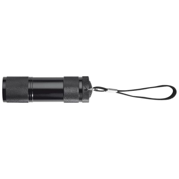 Taschenlampe aus Aluminium mit 9 LEDs, inkl. Batterien in einer Box