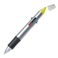 Vierfarb-Kugelschreiber aus Kunststoff mit Textmarker