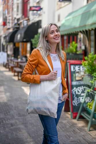 Bio-Baumwolltasche mit langen Henkeln, 135 gr/m²