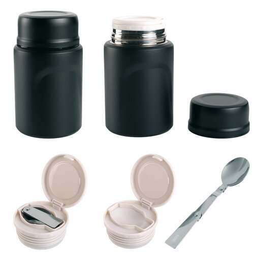 wolf outdoor® CIBUS Thermobecher mit Löffel für Lebensmittel, 0,55 l