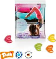 Maxitüte, 145x110mm Folie, weiß Trolli Fruchtgummi EURO Zeichen, bunt gemischt, 10% Fruchtsaft