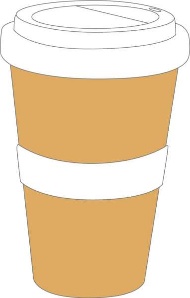 Coffee2Go, original Coffee to Go Becher, Form 345 mit glatter oder geriffelter Siliconbanderole