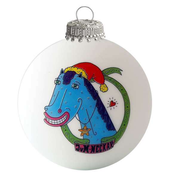 Weihnachtskugel 7 cm im 4-5fbg. Tampondruck mit transparenter Dose