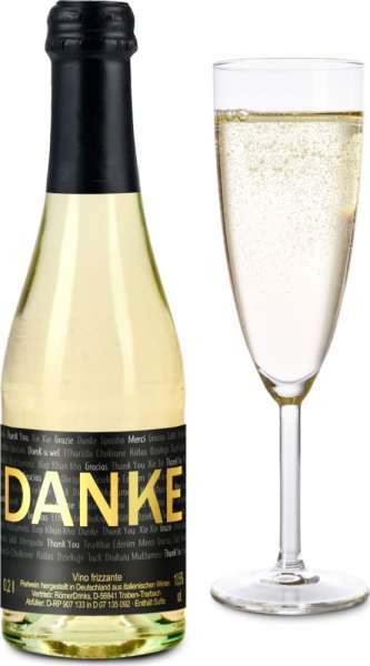 Danke Secco Glasflasche, 0,2 l für Ihre Alltagshelden in der Corona Krise