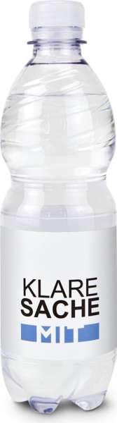 500 ml PromoWater - Mineralwasser mit Kohlensäure, Hergestellt in Deutschland - Folien-Etikett
