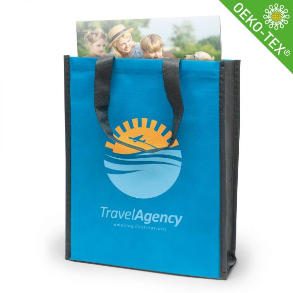 Einkaufstasche OXFORD mit Boden-, Seitenfalte und kurzen Griffen