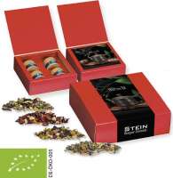 Verschiedene Teesorten, Bio und nicht-Bio, ca. 60-140g, Geschenk-Set Premium mit 4 Biologisch abbaub