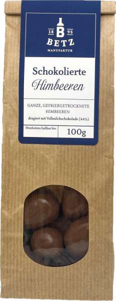 Schokolierte Himbeeren mit Vollmilchschokolade 100 g