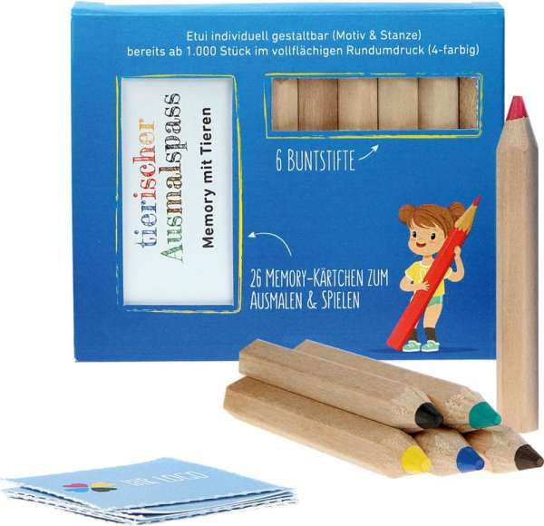 JUMBO Buntstift Memo-Set, inklusive Rundumdruck, Mal- und Spieleset