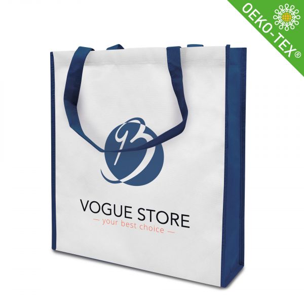 Einkaufstasche LISBOA mit Boden-, Seitenfalte und langen Griffen