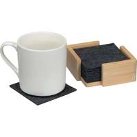 Vorschau: 10 Filzuntersetzer im Bambusständer Vorschau: 10 Filzuntersetzer im Bambusständer