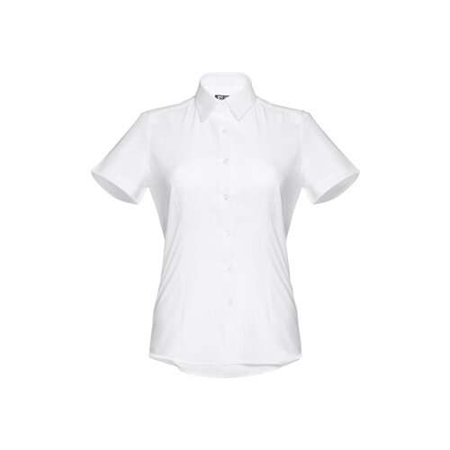 THC LONDON WOMEN WH. Kurzärmeliges Oxford-Hemd für Damen. Weiße Farbe