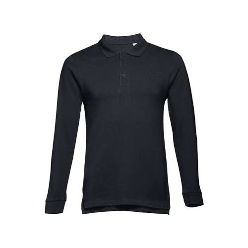 THC BERN. Langarm-Poloshirt für Herren aus kardierter Baumwolle