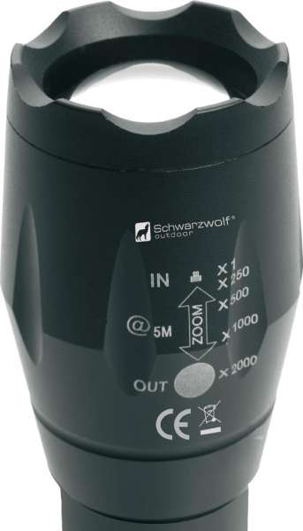 Schwarzwolf outdoor® DELGADA wiederaufladbare CREE T6 Taschenlampe