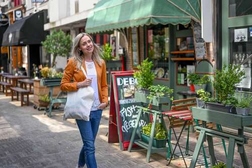 Bio-Baumwolltasche mit langen Henkeln, 135 gr/m²