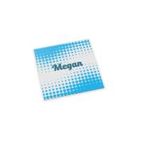 Namensschild Badge Megan, Quadratisch, 50 mm, Magnet, Vollfarbdruck