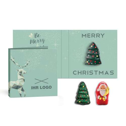 &quot;Rausch-Plantagen&quot; Schokoladen-Figuren Weihnachtsmann in Klappkarte klein