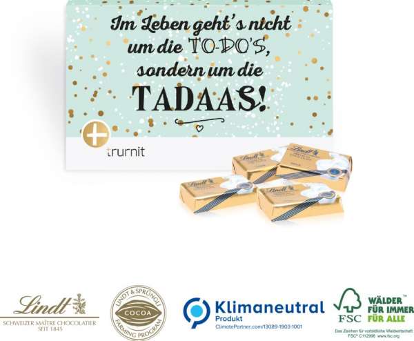 Lindt Schokotäfelchen in Präsentbox Business