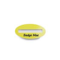 Namensschild Badge Mae, Oval, 74 x 50 mm, Nadel, Vollfarbdruck