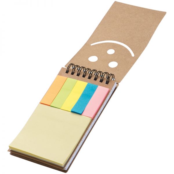 Notizblock mit Spiralbindung und einem Smile Gesicht