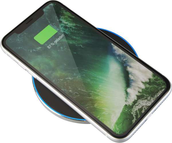 Wireless Charger 10 Watt mit Aluminiumschale, beleuchtet mit Geschenkbox