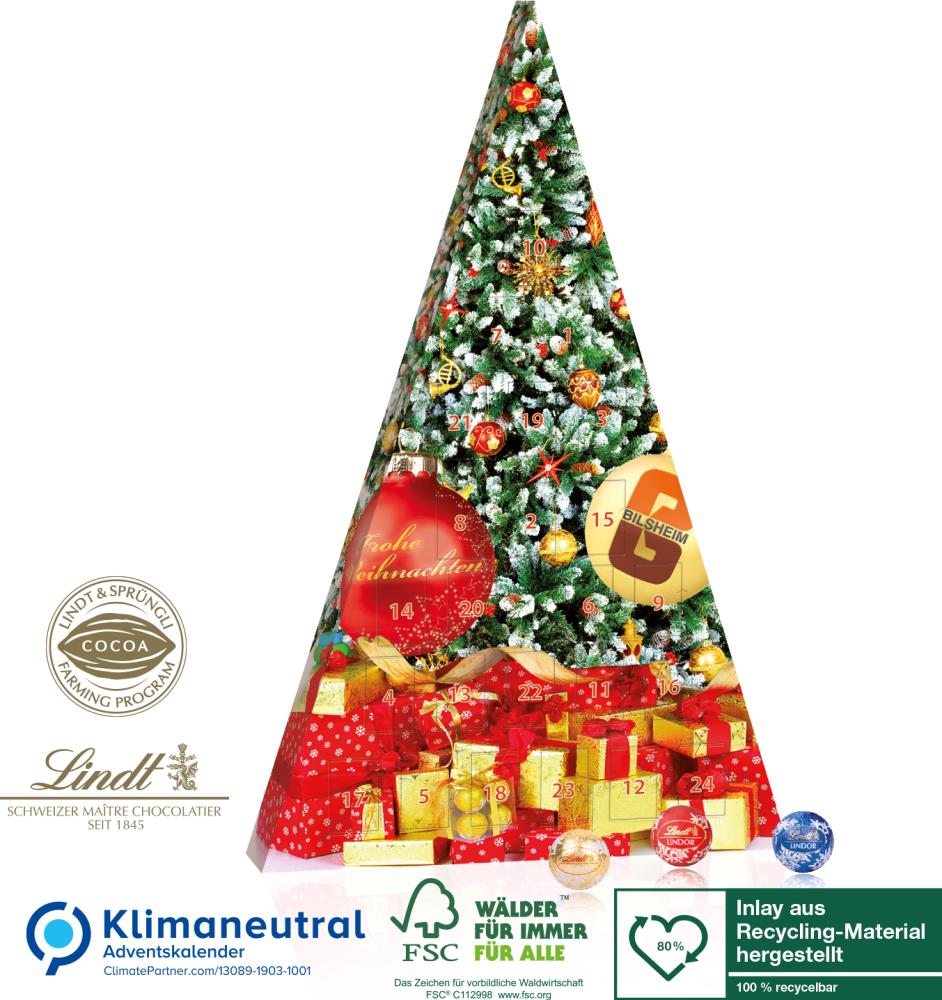 Jubiläums Adventskalender Lindt Weihnachtsbaum als Werbeartikel ab 5,69