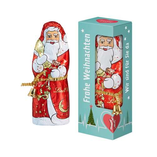Lindt &amp; Sprüngli Weihnachtsmann in Werbegeschenkbox