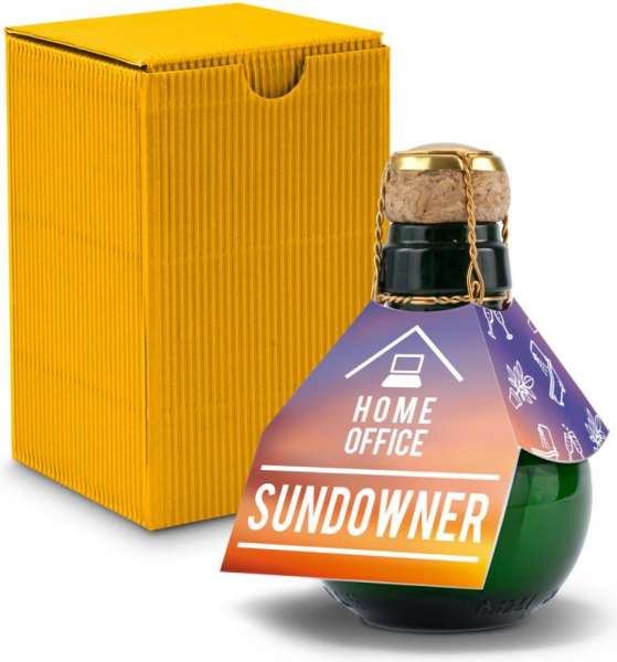 Kleinste Sektflasche der Welt! Home Office Sundowner - Inklusive Geschenkkarton, 125 ml
