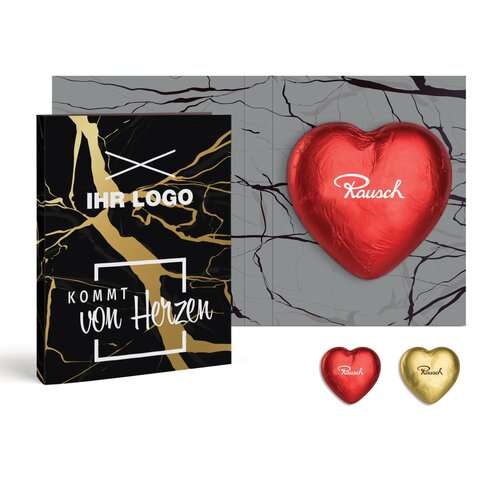 &quot;Rausch Plantagen&quot; Schokoladen-Herz in Klappkarte groß