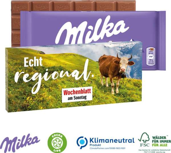 Schokolade von Milka, 100 g