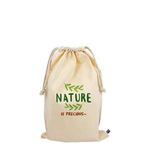Fairtrade Baumwollbeutel mit doppeltem Kordelzug - 140 g/m² - 30 x 45 cm