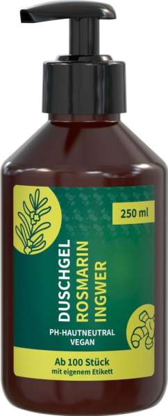 Duschgel Rosmarin-Ingwer, 250 ml, Body Label (R-PET)