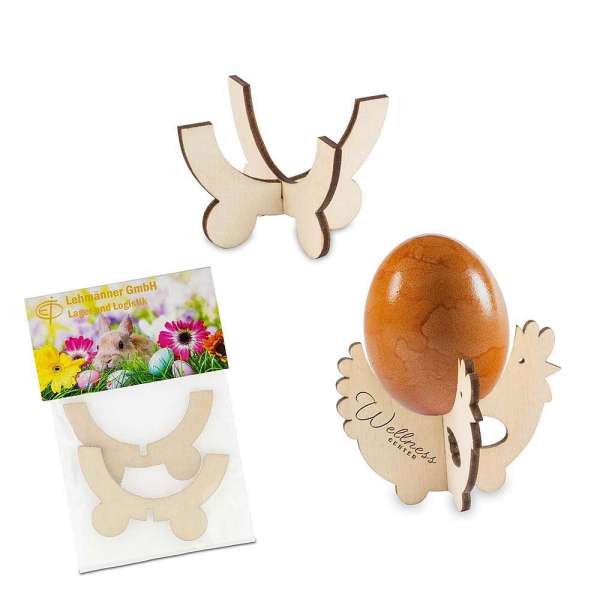 Steck-Eierbecher - Huhn mit Lasergravur