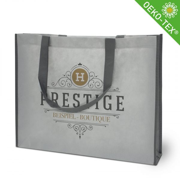 Extra große Einkaufs-/Messetasche DAVOS, Boden-/Seitenfalte, kurze Henkel