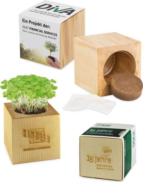 Pflanz-Holz Maxi inkl. 2 Seiten gelasert - Vergissmeinnicht