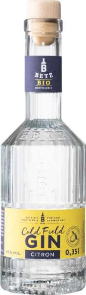 Cold Field Gin CITRON 0,35 Ltr., 40% vol. in Bio-Qualität