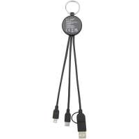 Vorschau: Tecta 6-in-1 Ladekabel mit Schlüsselring aus recyceltem Kunststoff und Bambus Vorschau: Tecta 6-in-1 Ladekabel mit Schlüsselring aus recyceltem Kunststoff und Bambus