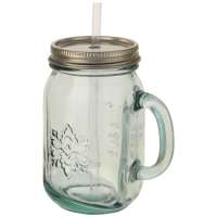 Juggo Becher mit Trinkhalm aus recyceltem Glas