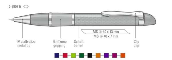 Uma Carbonfaser-Drehbleistift NOBILIS B