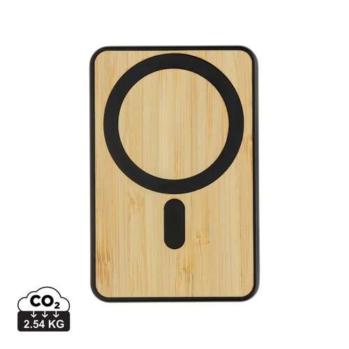 Zen 5000mAh 5W magnetische Bambus-Powerbank aus RCS rPlastik