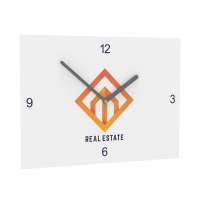 Horae Wall Clock Rectangular 250 x 350 mm, Silver Clock Hands