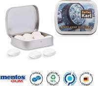 Klappdose Scharnierdeckeldose, silber-blank Mentos Gum Peppermint zuckerfrei