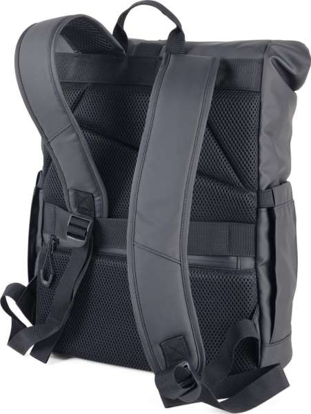 TROIKA Roll Top Rucksack TROIKA BLACK ROLL TOP