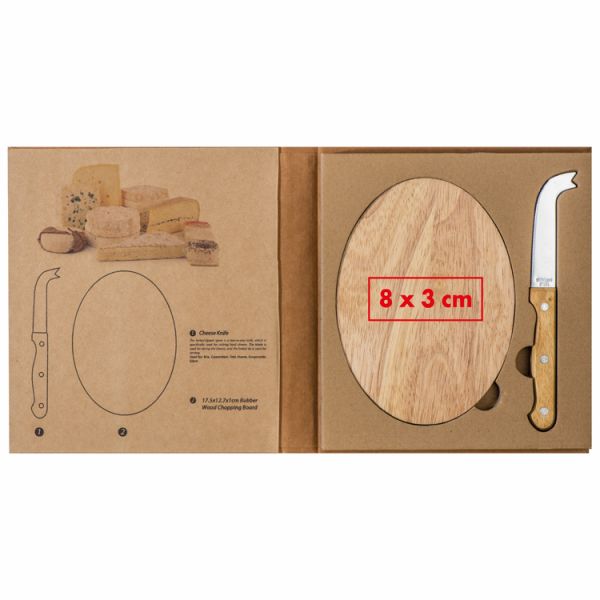Käseset mit Holzbrettchen und Käsemesser